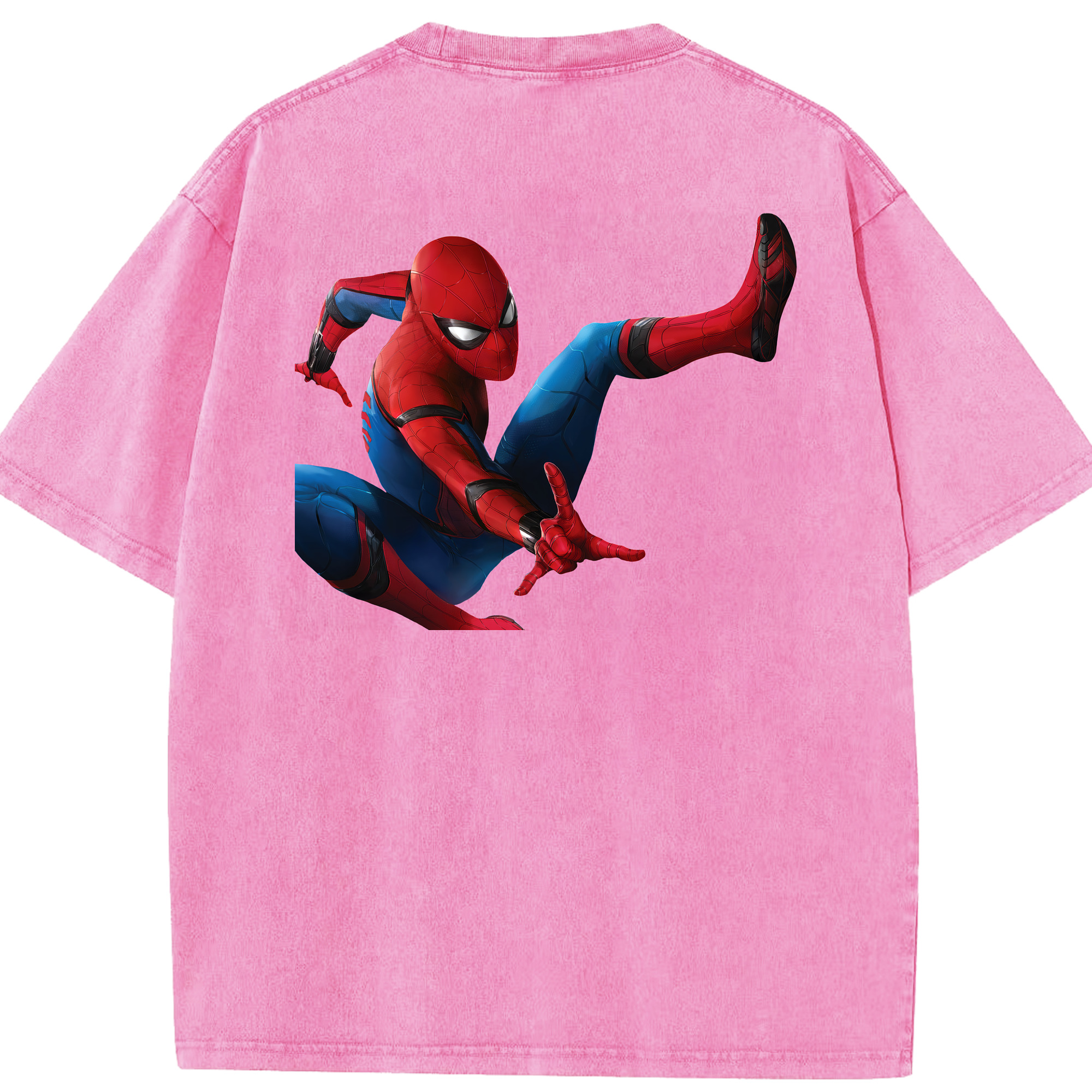 （画像用） Spider Man スパイダーマン 綿100% ヴィンテージ風 半袖Tシャツ（背面プリント）